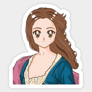 Cute Katherine Hall Portrait 90's Anime Style Sticker